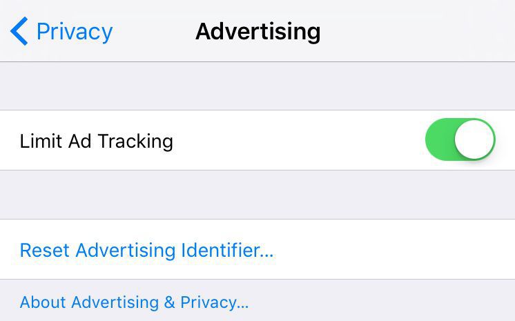 قابلیت Limit Ad Tracking